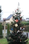 Niederwennerscheider Kinder dürfen ihre selbstgebastelten Weihnachtsschmuckteile in der Weihnachtsbaum am Dorfplatz hängen